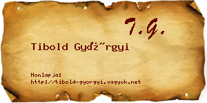 Tibold Györgyi névjegykártya